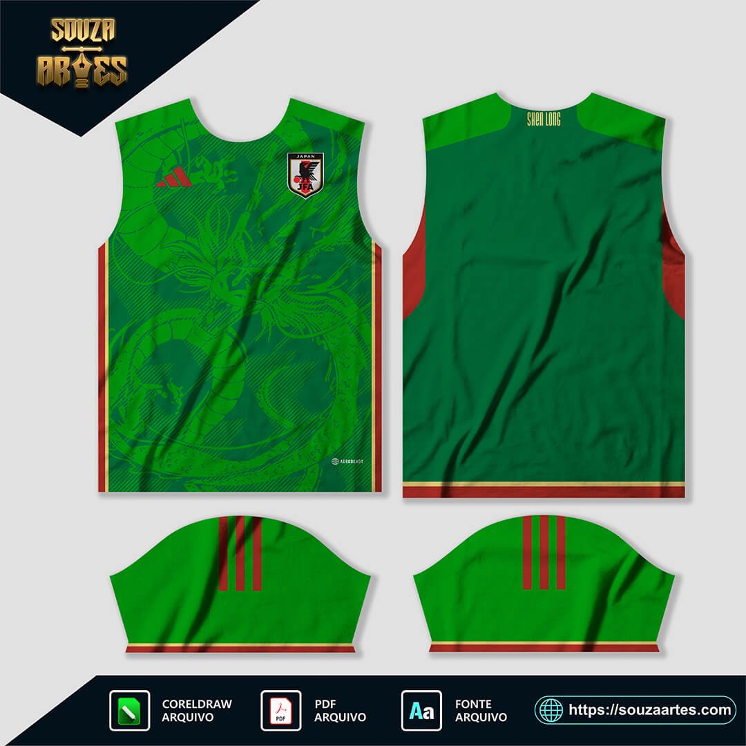 Arte Vetor Camisa Japão Shen Long Conceito 2023