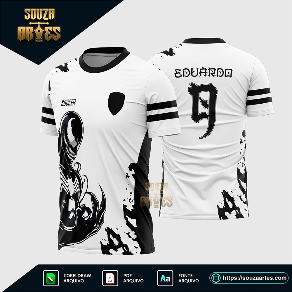 Arte Camisa Interclasse Venom Branca com Preto 2026