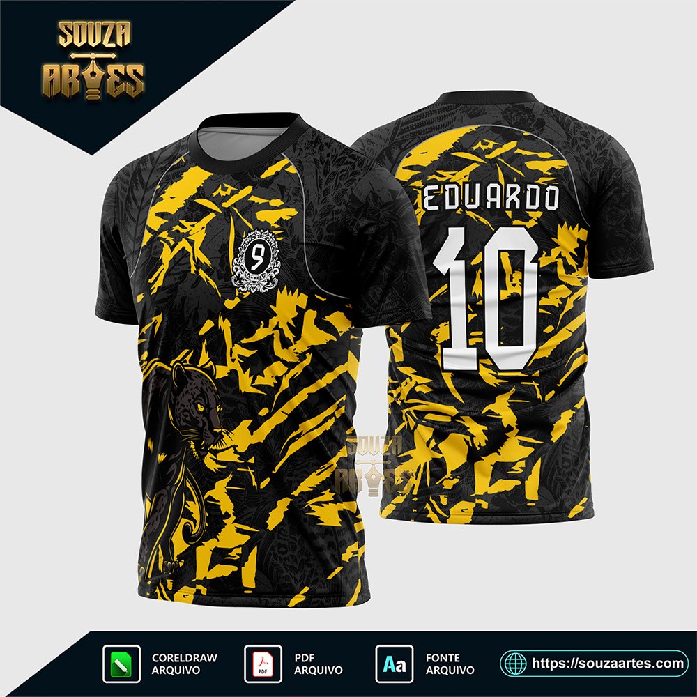 Arte Vetor Camisa InterClasse Pantera Nono Ano Modelo Amarelo