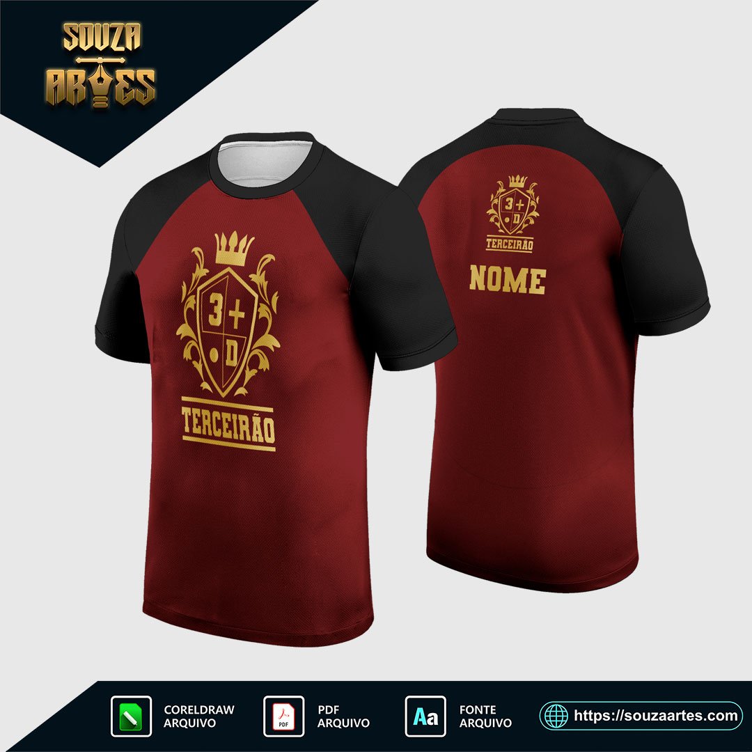 Arte Vetor Camisa Terceirão 2025 - Brasão Dourado
