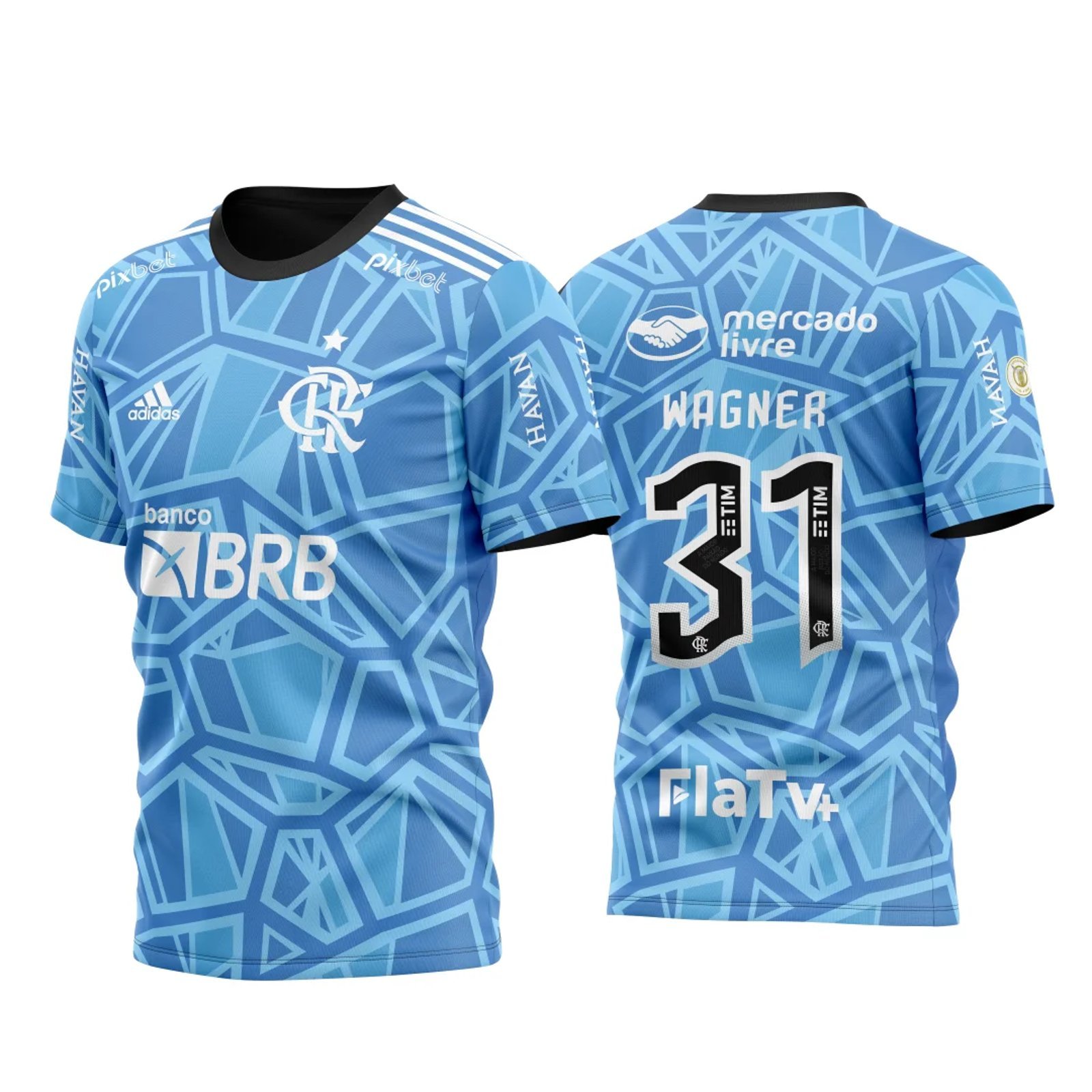 Arte Camisa Flamengo Titular - Goleiro 2022 2023 azul