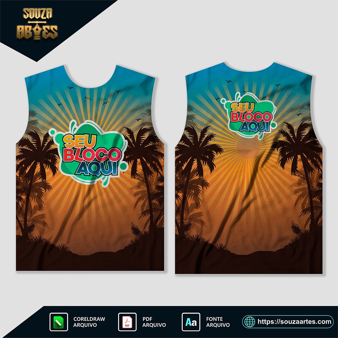 Arte Camisa Abadá Bloco Carnaval 2025 Sublimação - Modelo 06