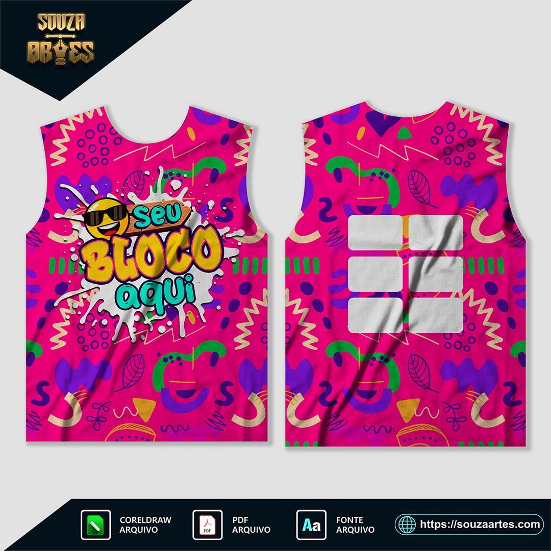 Arte Camisa Abadá Bloco Carnaval 2025 Sublimação - Modelo 17