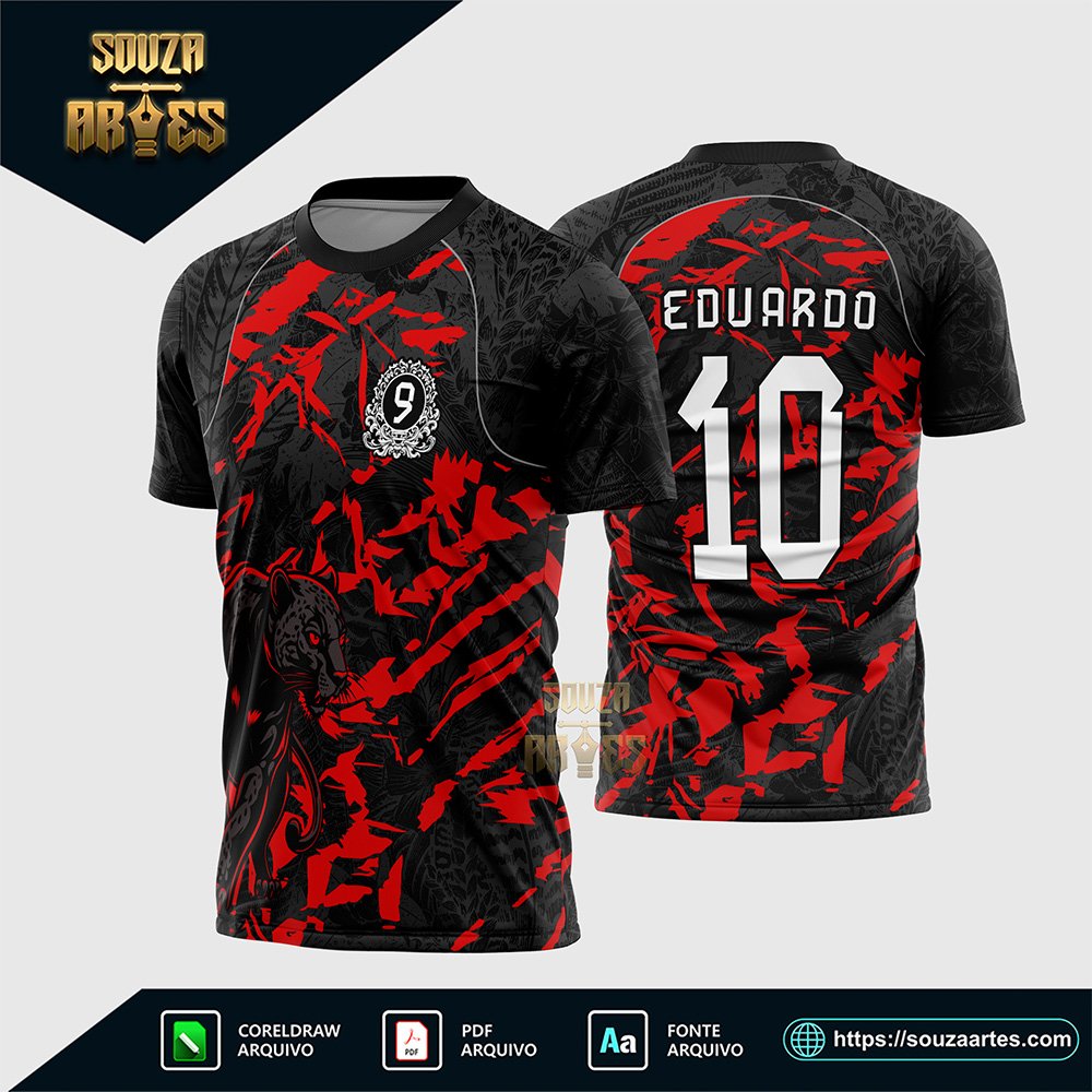Arte Vetor Camisa InterClasse Pantera Nono Ano Modelo Vermelho