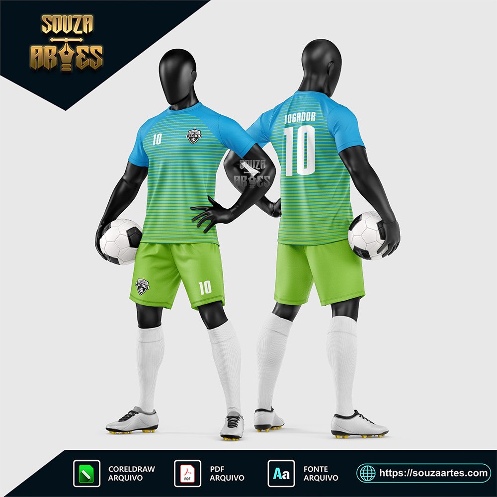 Arte Vetor Estampa Uniforme de Time de Futebol Amador 2026