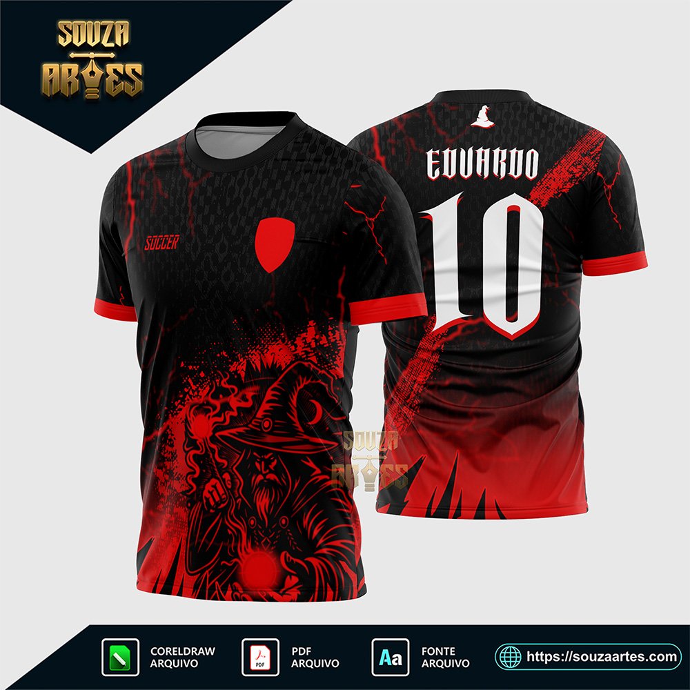 Arte Vetor Camisa Interclasse Mágico - EL Mago Vermelho