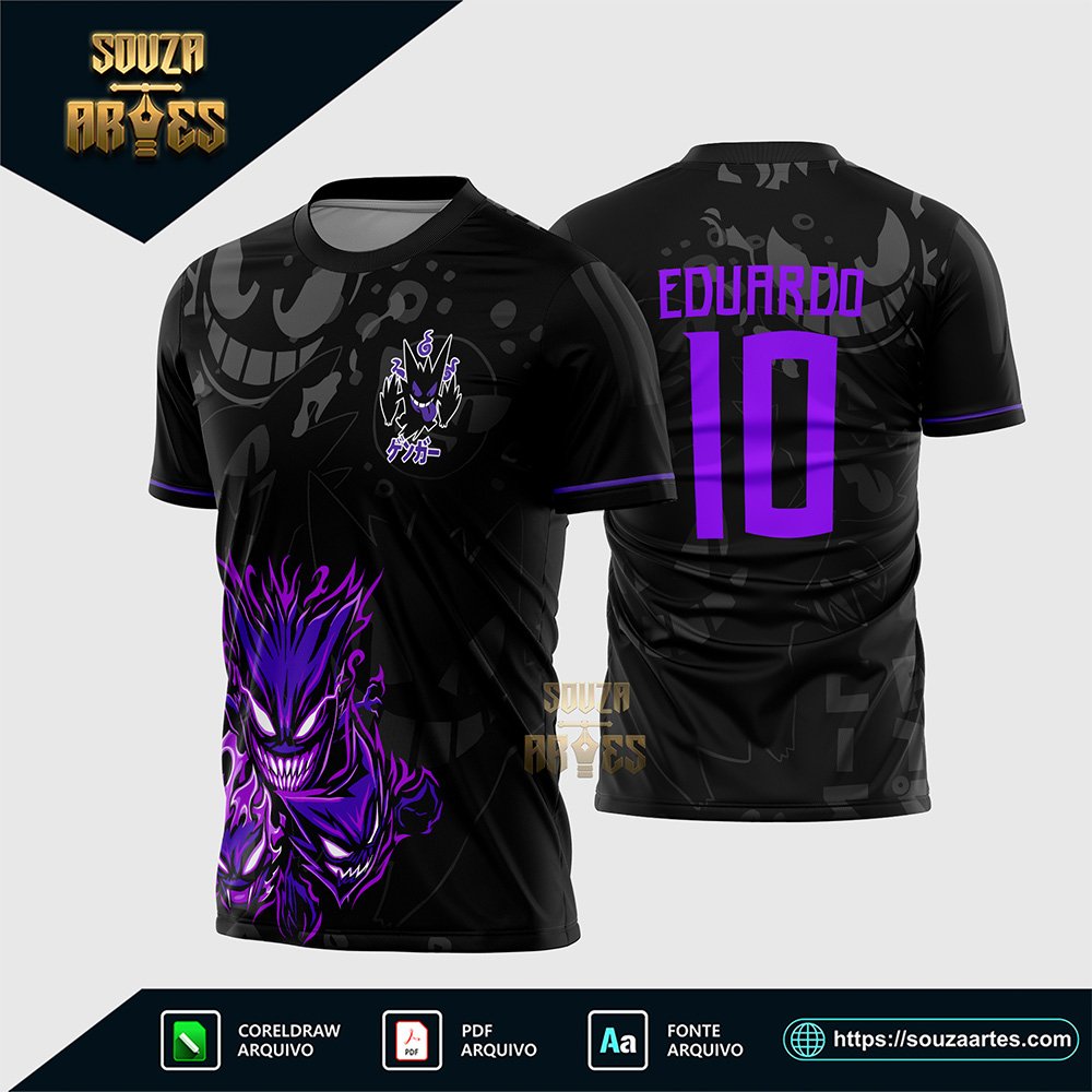 Arte Vetor Estampa Camisa InterClasse Gengar - Pokémon