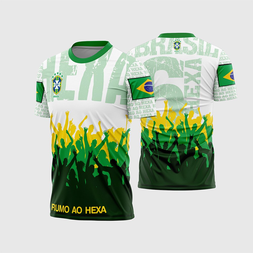 Arte Vetor Camisa Conceito Seleção Brasileira Rumo Ao Hexa