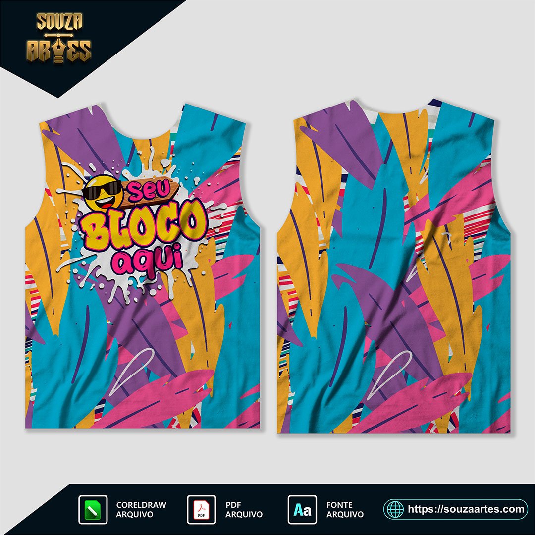 Arte Camisa Abadá Bloco Carnaval 2025 Sublimação - Modelo 26