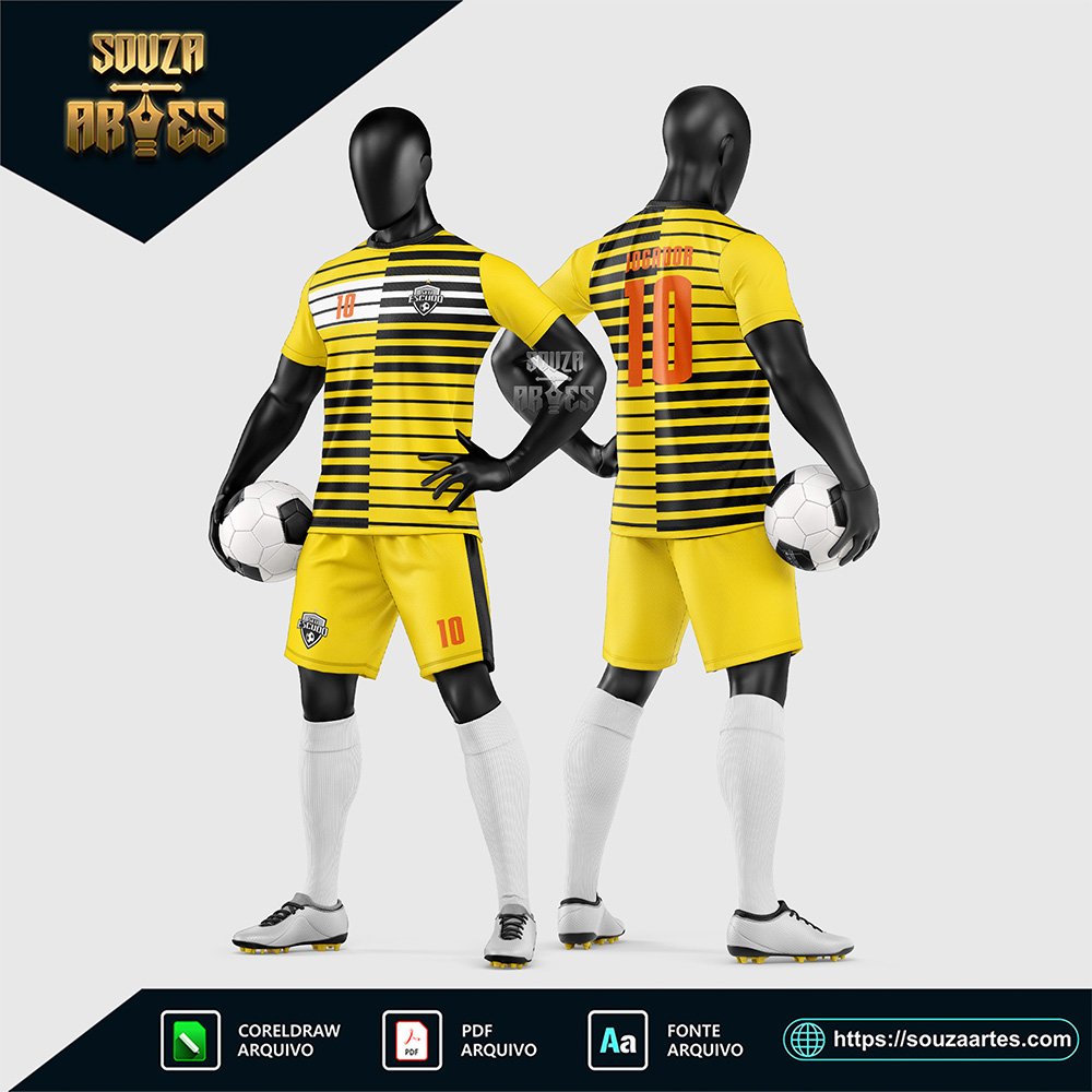 Arte Vetor Estampa Uniforme de Time de Futebol Amador 2026