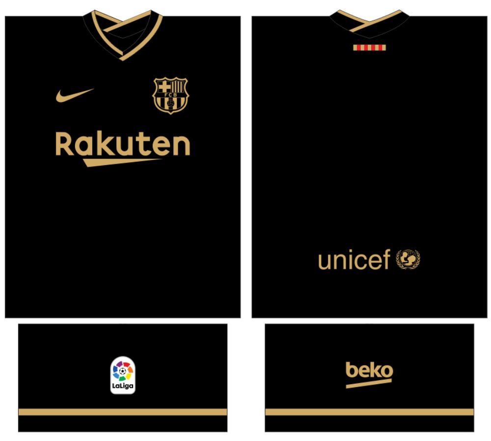 Arte Vetor Camisa Barcelona Away 2020 - 2021