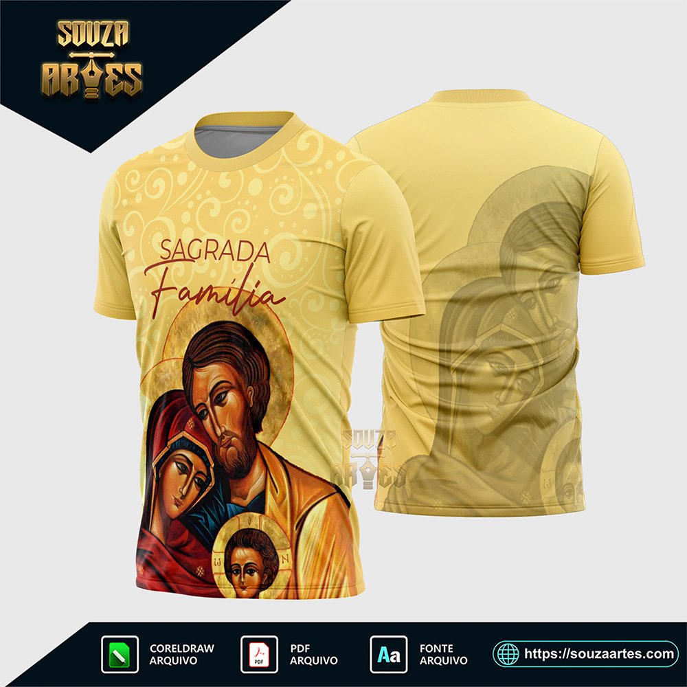 Arte Vetor Camisa Religião Sagrada Família Modelo 01