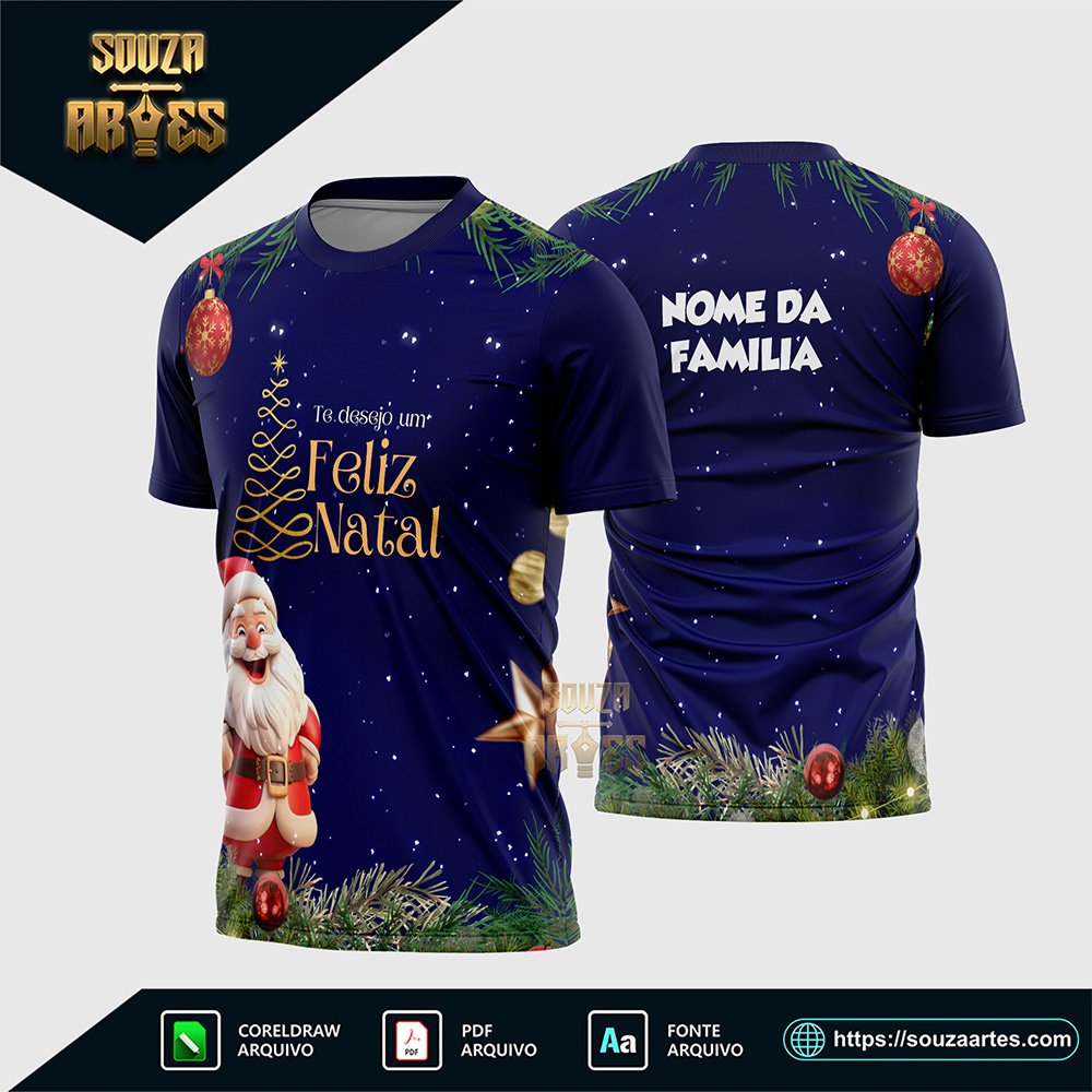 Arte Vetor Camisa Feliz Natal 2025 - Sublimação - Modelo 08