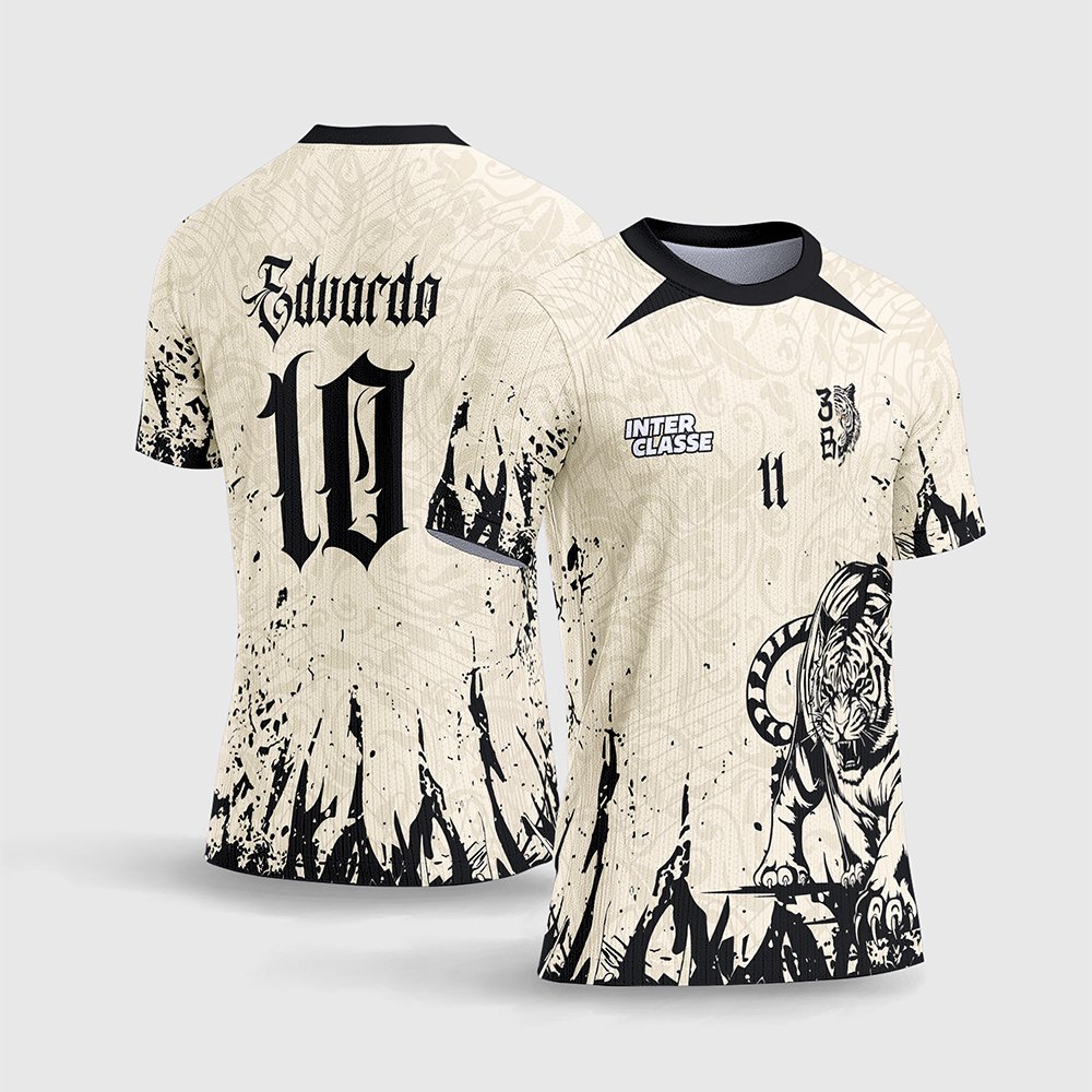 Arte Vetor Camisa Interclasse Tigre Bege