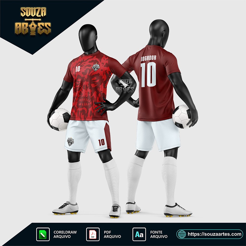 Arte Vetor Estampa Uniforme de Time de Futebol Amador 2026