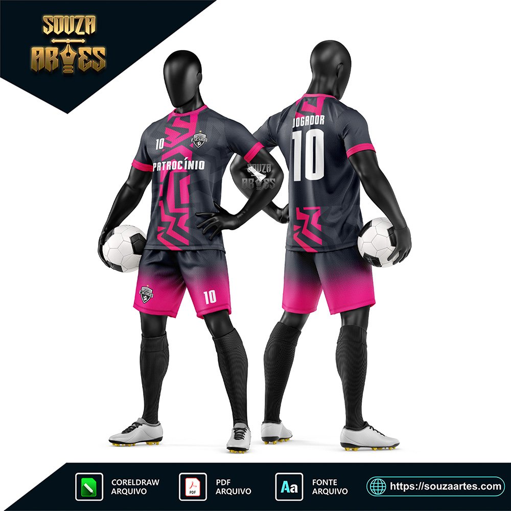 Arte Vetor Camisa e Short para Uniforme de Futebol Amador