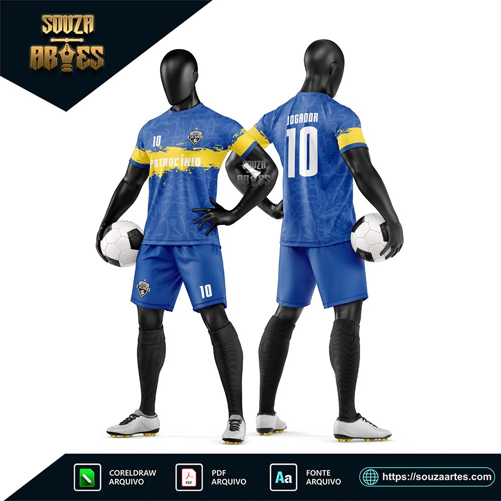 Arte Vetor Camisa e Short para Uniforme de Futebol Amador
