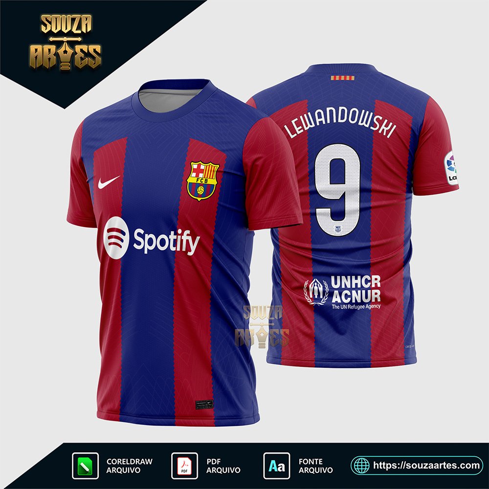 Arte Vetor Camisa Barcelona Titular 2023 - 2024