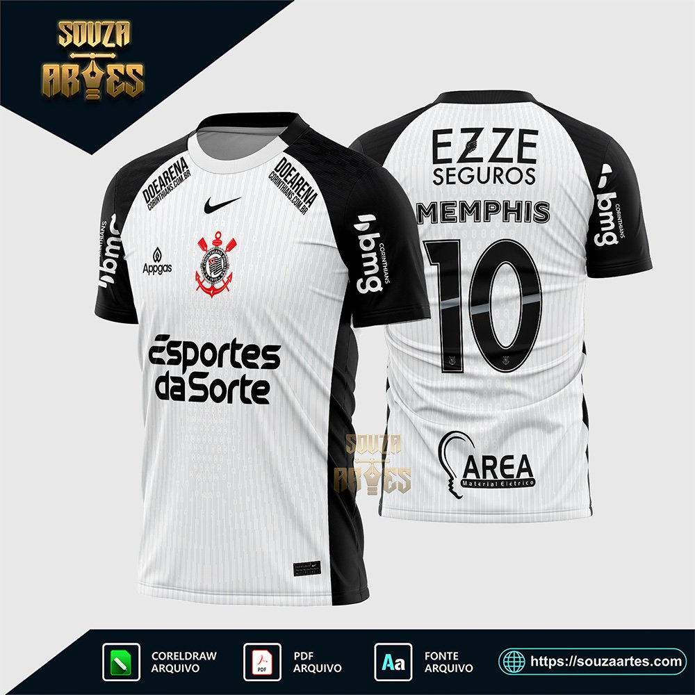 Arte Vetor Camisa do Corinthians Titular 2025 - 2026