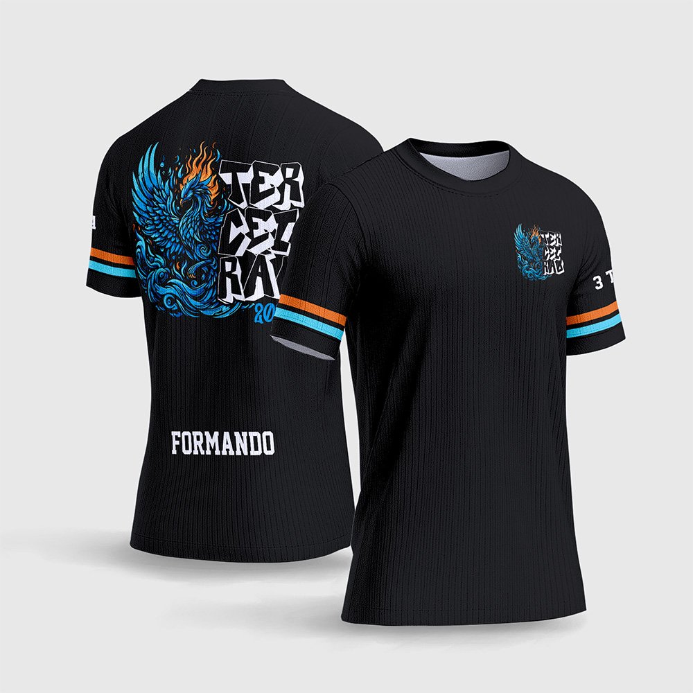 Arte Vetor Camisa Terceirão Fênix em Azul