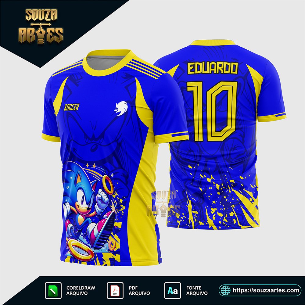 Arte Vetor Camisa Interclasse Sonic 2025