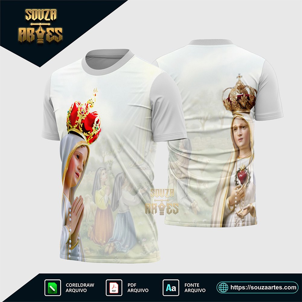 Arte Vetor Camisa Religião - Nossa Senhora De Fátima 2026