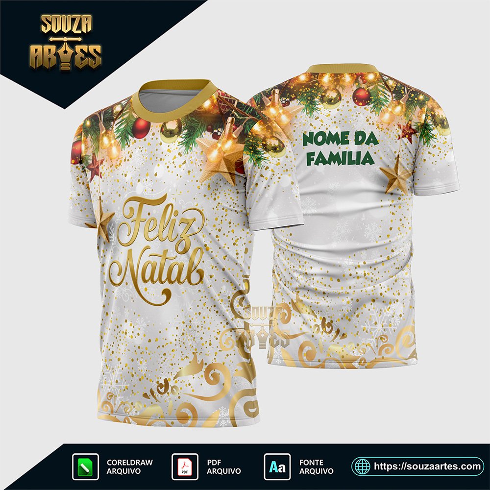 Arte Vetor Camisa Feliz Natal 2025 - Sublimação - Modelo 06