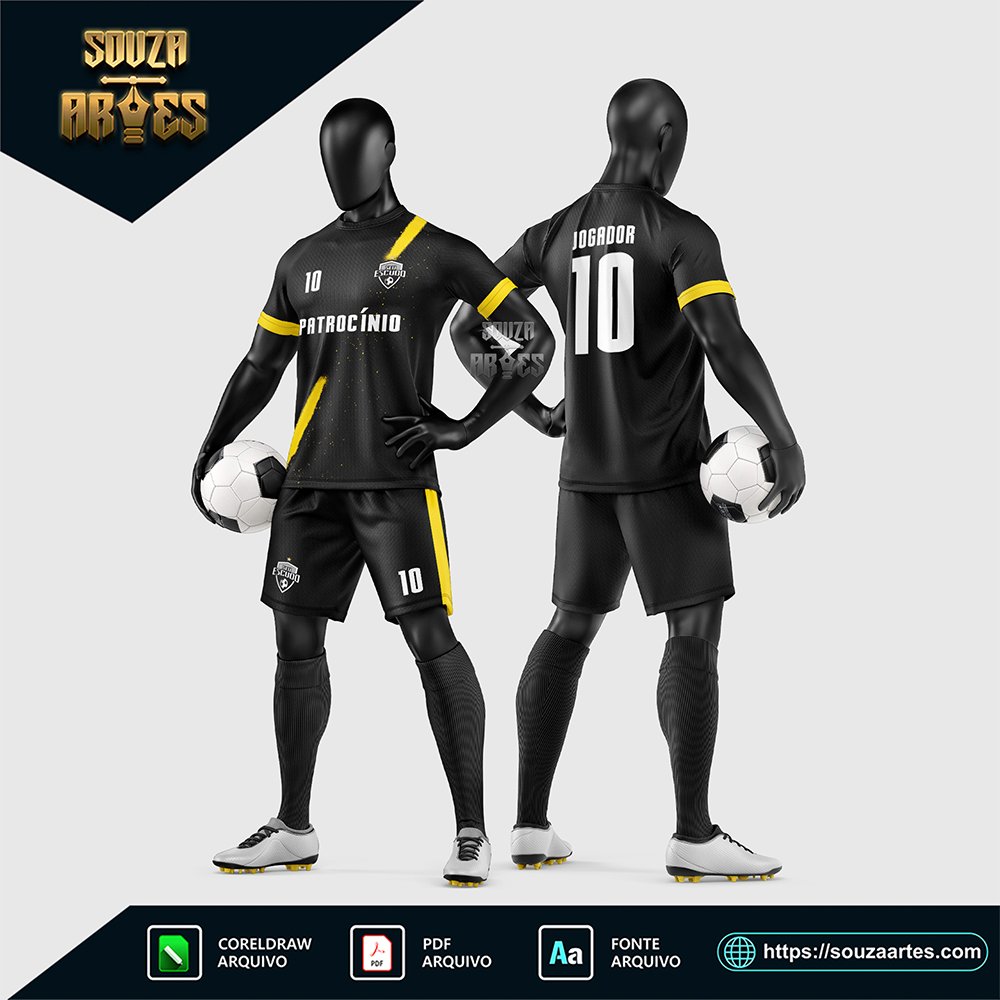Arte Vetor Camisa e Short para Uniforme de Futebol Amador