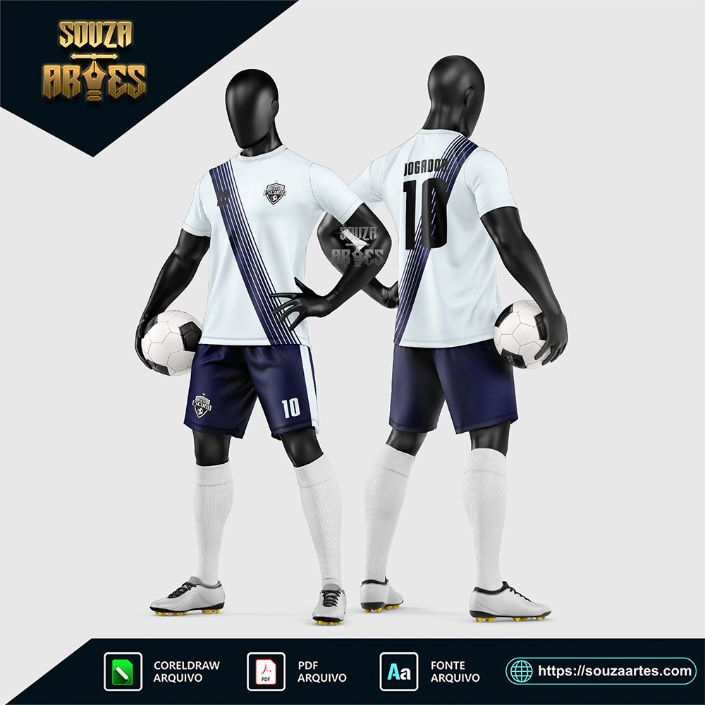 Arte Vetor Estampa Uniforme de Time de Futebol Amador 2026