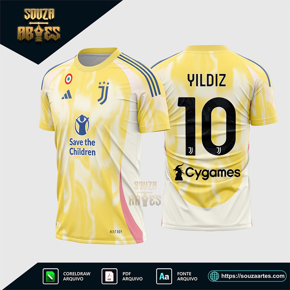 Arte Vetor Camisa Juventus Reserva 2024 - 2025