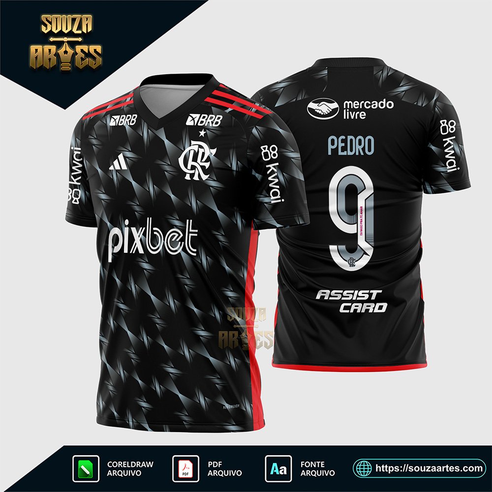 Arte Vetor Camisa do Flamengo Terceira 2024 - 2025