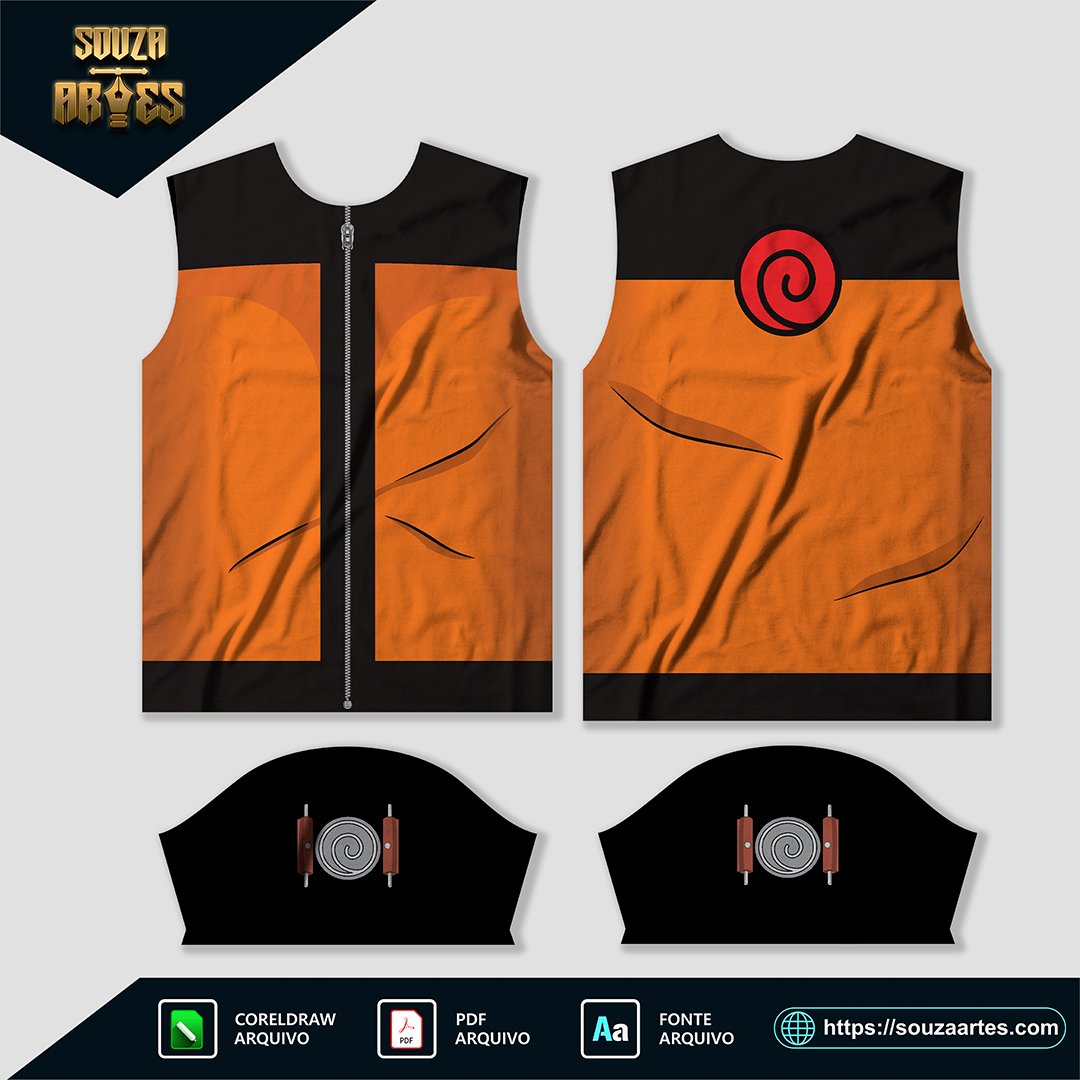 Arte Vetor Estampa Camisa Naruto Uzumaki