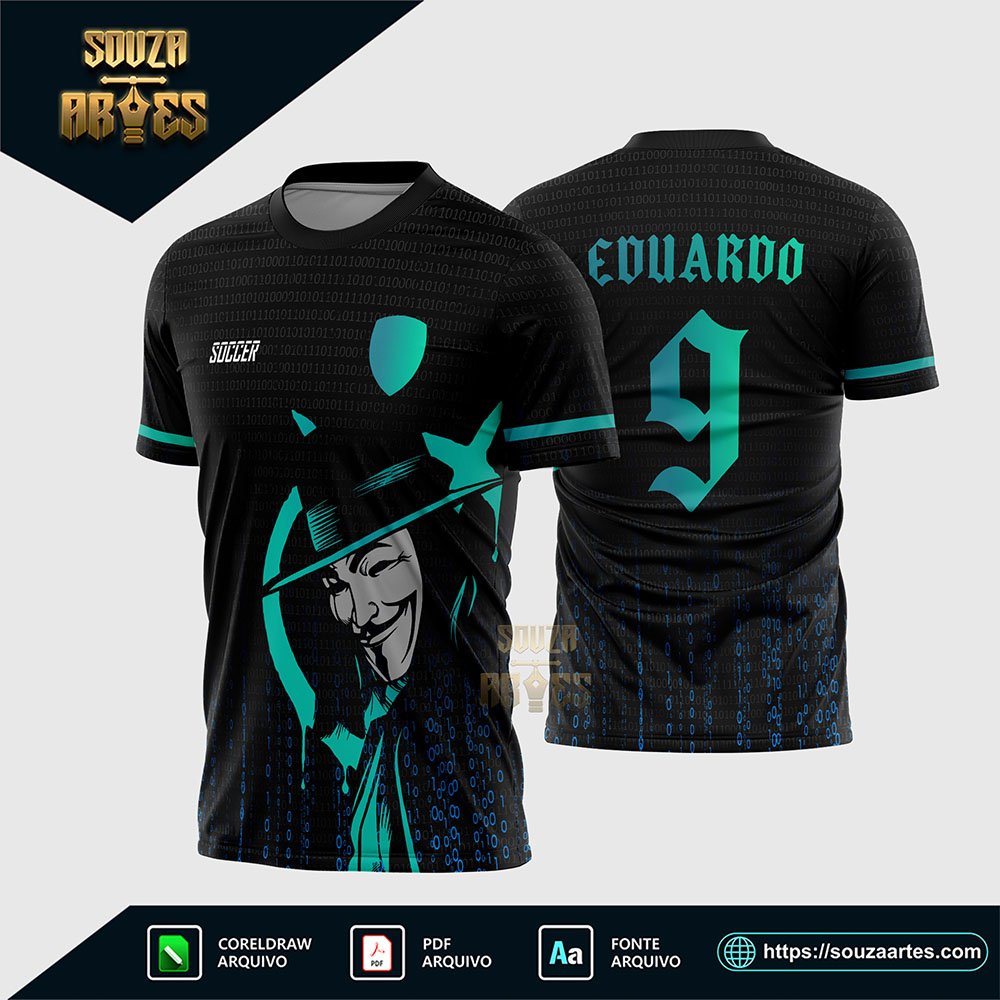 Arte Vetor Camisa Interclasse Anonymous Degradê
