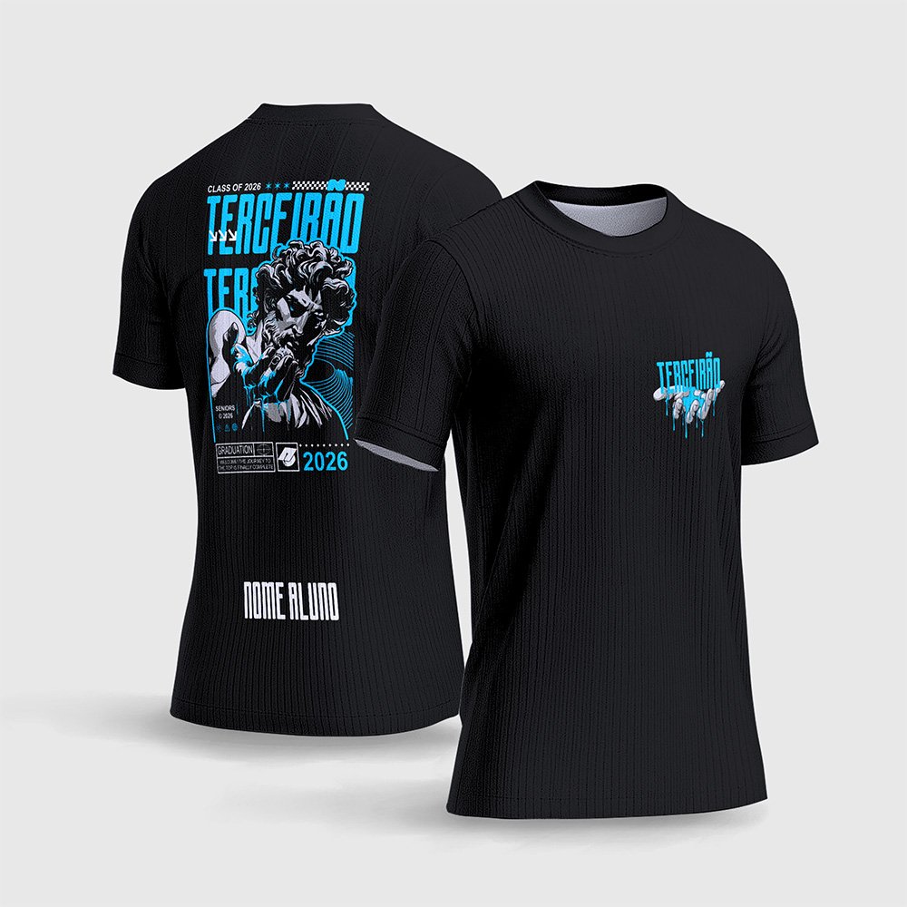 Arte Vetor Camisa Terceirão Estátua Líquido Azul