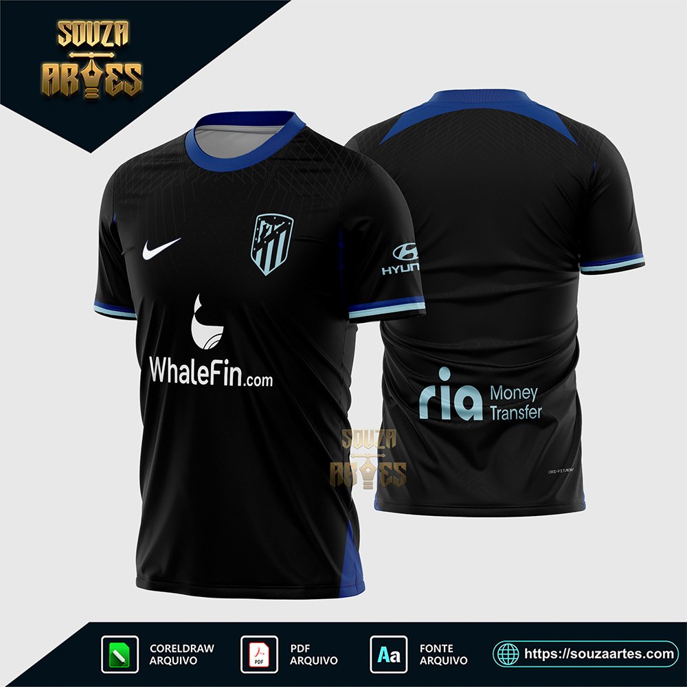 Arte Vetor Camisa Atlético Madrid Reserva 2022 - 2023