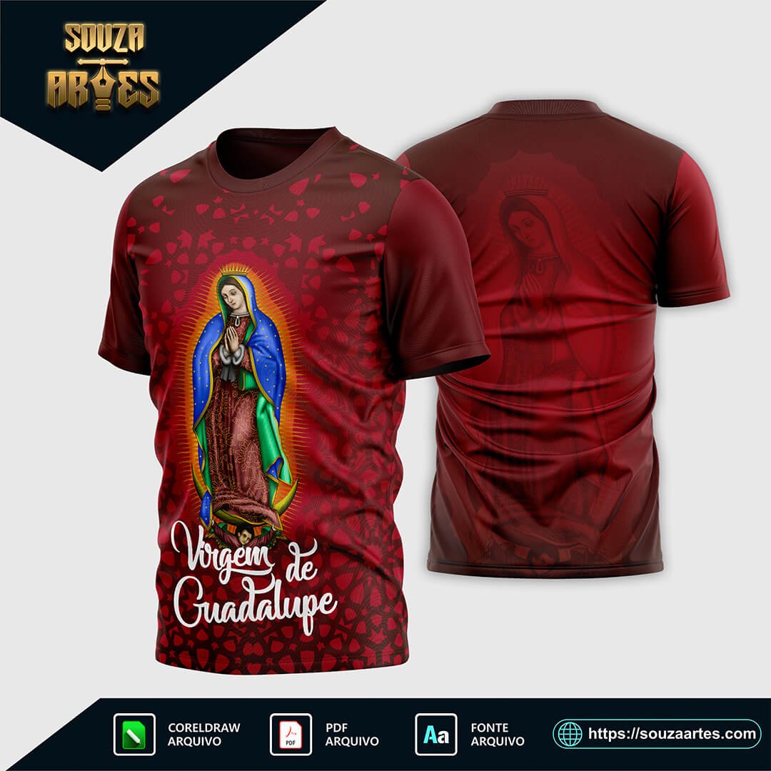 Arte Vetor Camisa Religião - Virgem De Guadalupe - Modelo 01