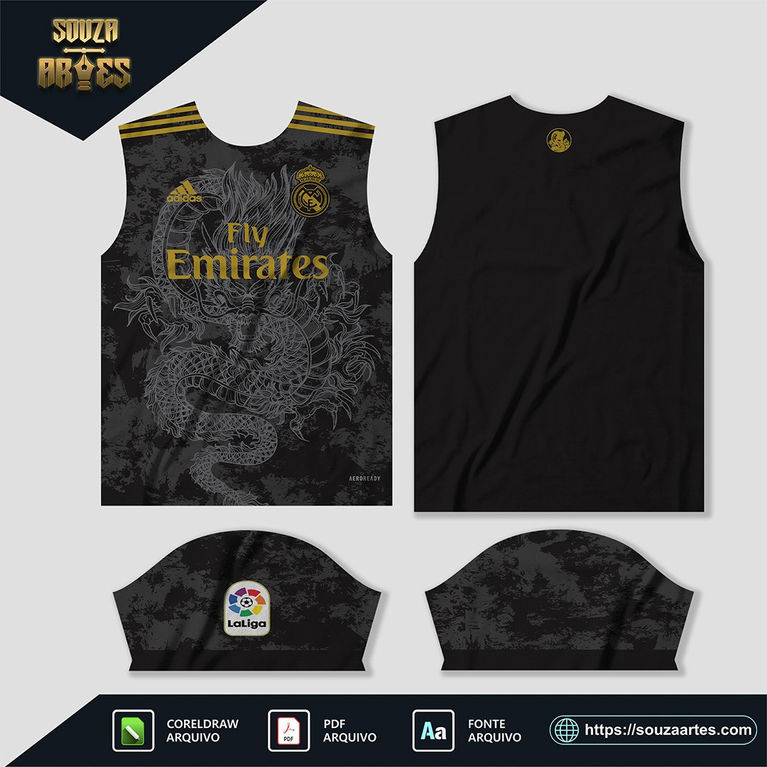 arte vetor camisa Real Madrid conceito 2022