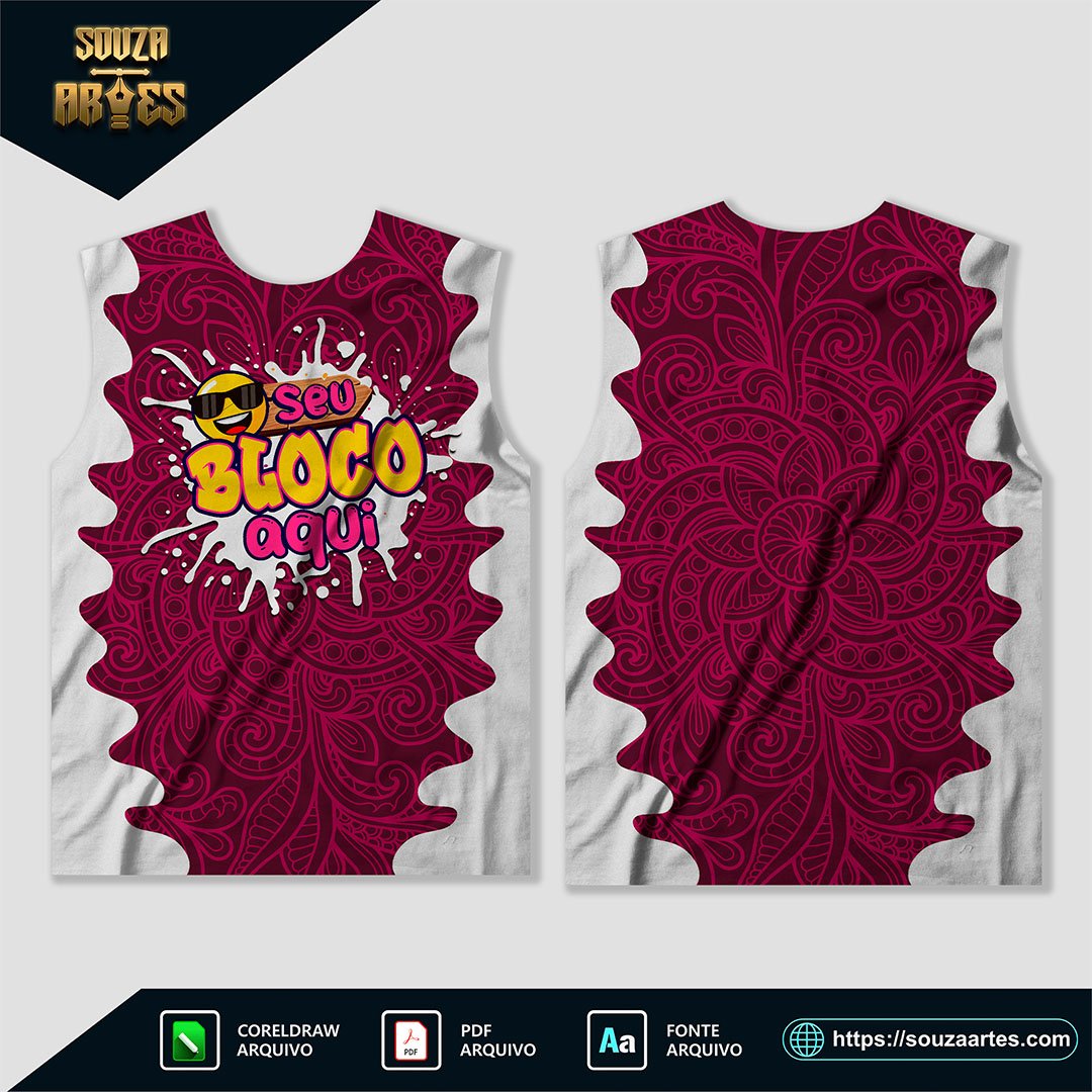 Arte Camisa Abadá Bloco Carnaval 2025 Sublimação - Modelo 23
