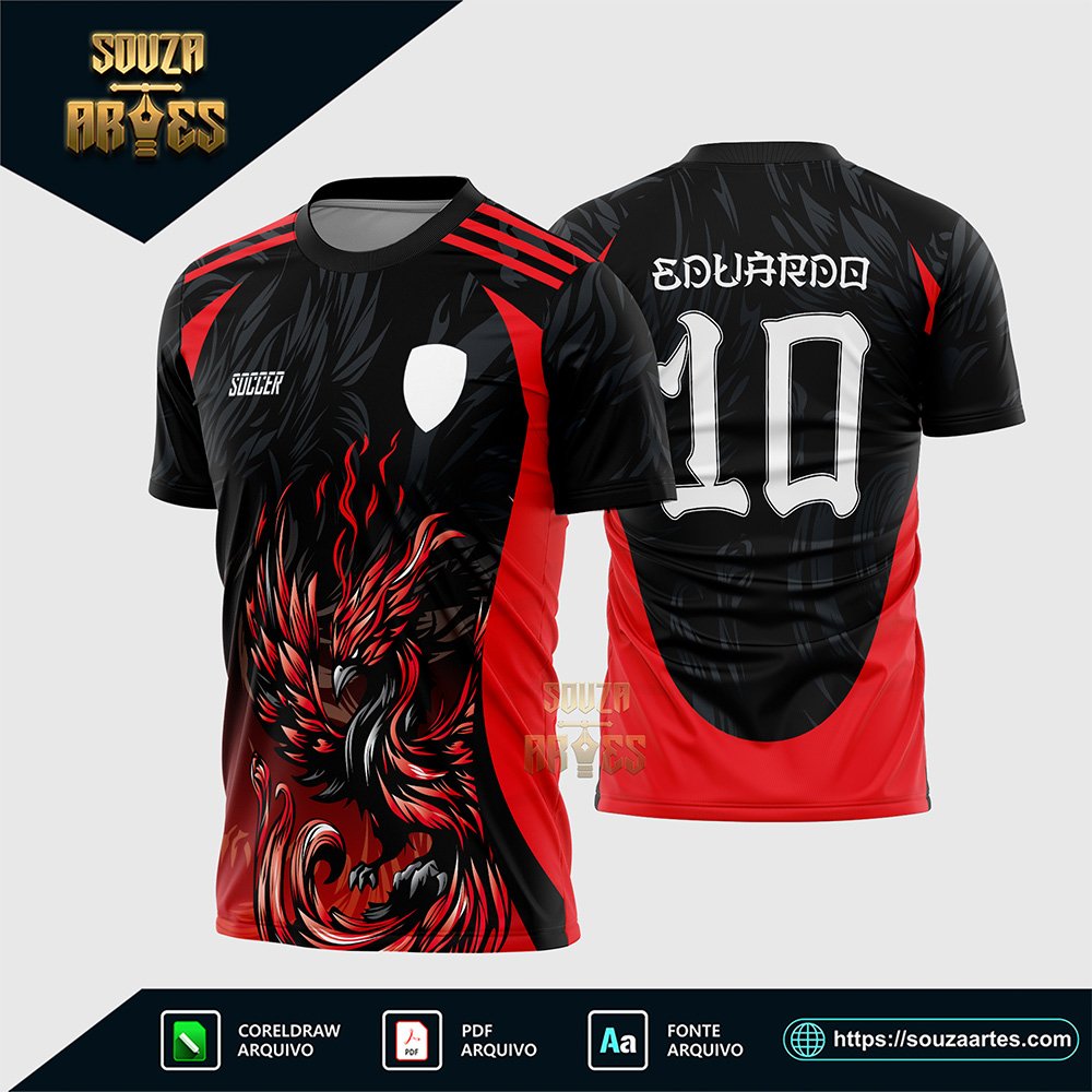 Arte Vetor Camisa Interclasse 2026 Fênix Fogo Vermelho