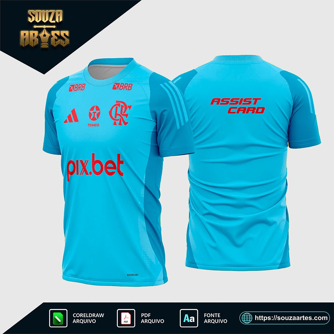 Arte Vetor Camisa Flamengo Treino 2025 - 2026