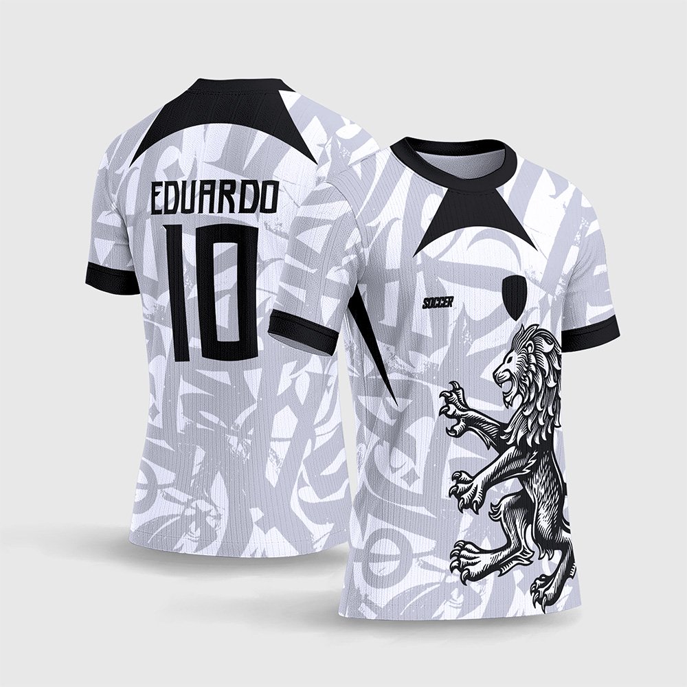 Arte Vetor Camisa Interclasse Leão Rampante Branco e Preto 2026