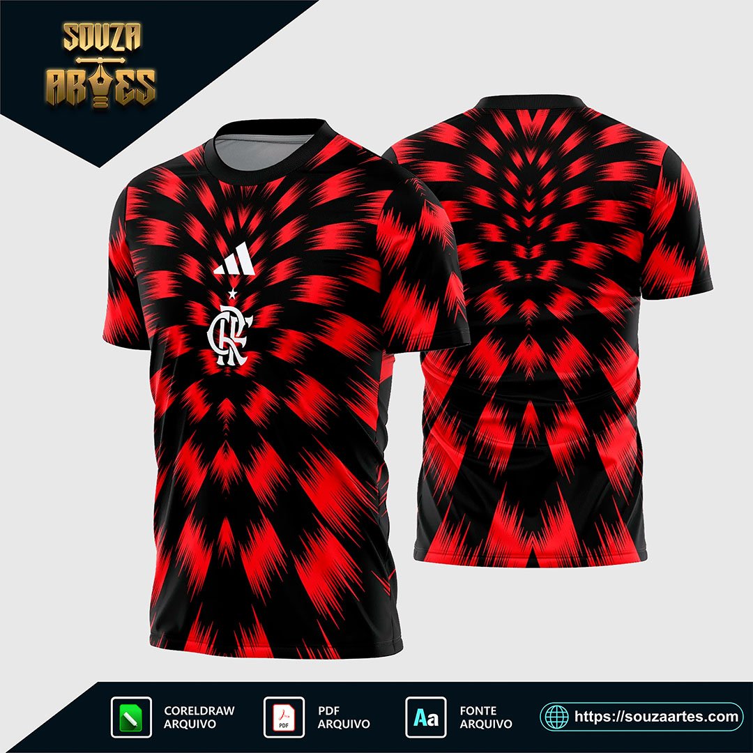 Arte Vetor Camisa Flamengo Pré-Jogo 2025 - 2026