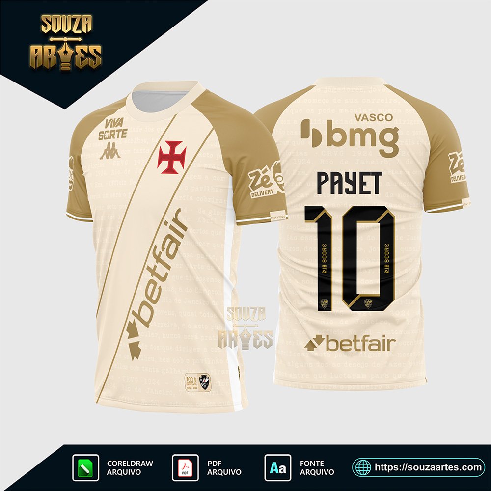 Arte Vetor Camisa Vasco da Gama Terceira 2024 - 2025