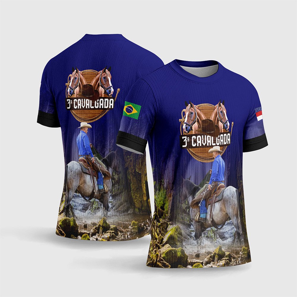 Arte Estampa Vetor Camisa Cavalgada Vaquejada Modelo 04