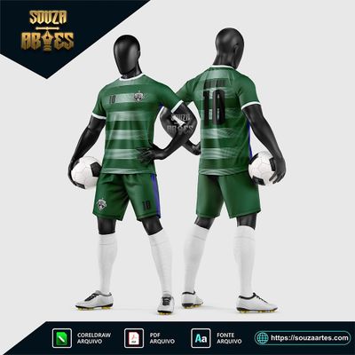 Arte Vetor Estampa Uniforme de Time de Futebol Amador 2026
