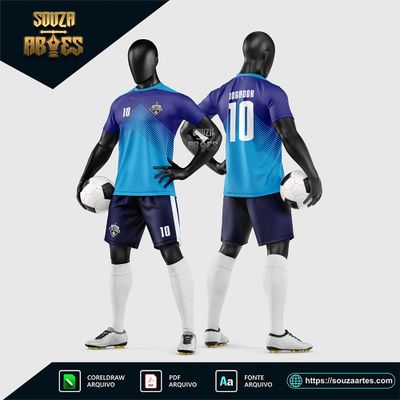 Arte Vetor Estampa Uniforme de Time de Futebol Amador 2026