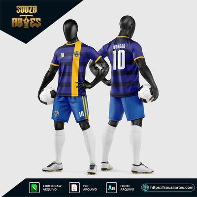 Arte Vetor Estampa Uniforme de Time de Futebol Amador 2026