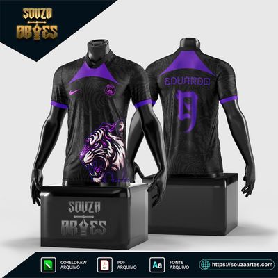 Arte Vetor Camisa InterClasse Tigre Roxo 2025