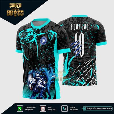 Arte Vetor Camisa Interclasse Lobo Fogo 2026
