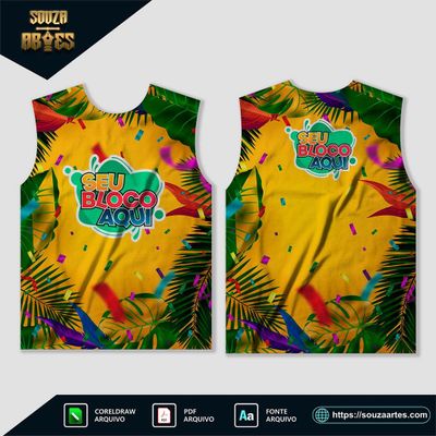 Arte Camisa Abadá Bloco Carnaval 2025 Sublimação - Modelo 13